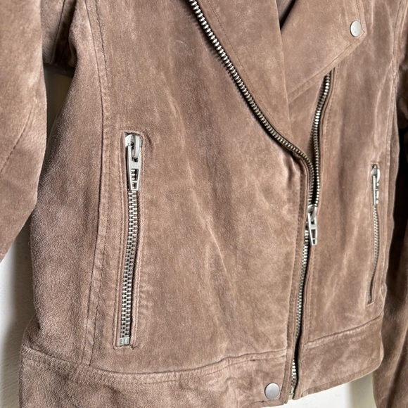 BLANK NYC Suede Moto Jacket Tan Taupe Light Brown Silver Hardware Small - Picture 8 of 16